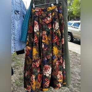 Vintage linda Allard for Ellen Tracy floral maxi skirt